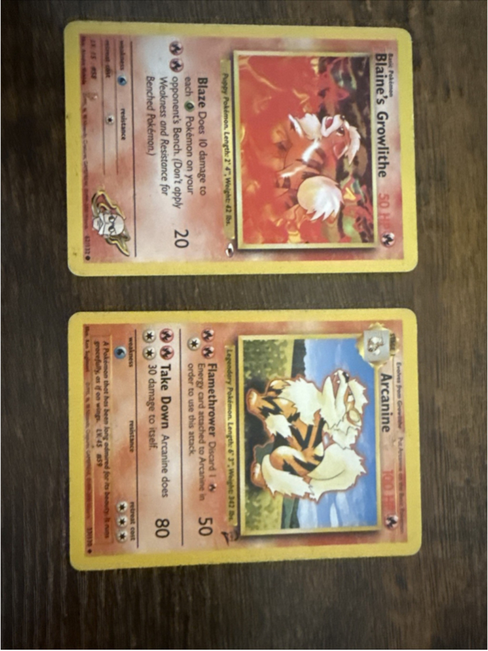 Pokémon Blaine’s Growlithe & Arcanine Evolution Set | Gym Challenge & EX Legend